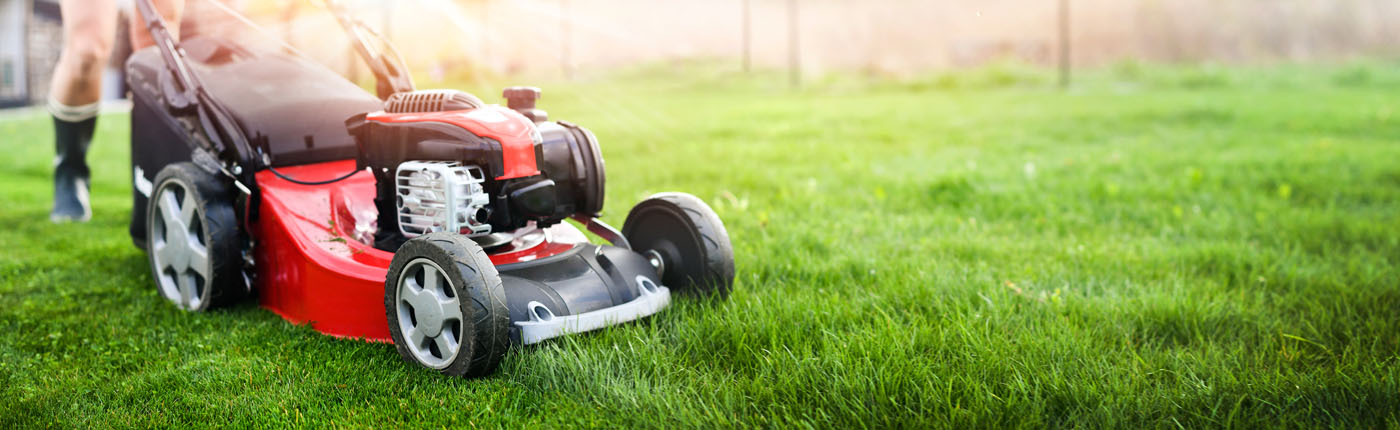 A closeup image of a lawn mower in Farmington, UT